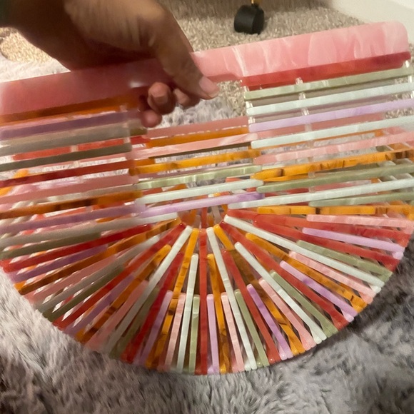 Cute colorful spring pastel mini-ark top handle bag/ clutch / purse - Picture 6 of 8